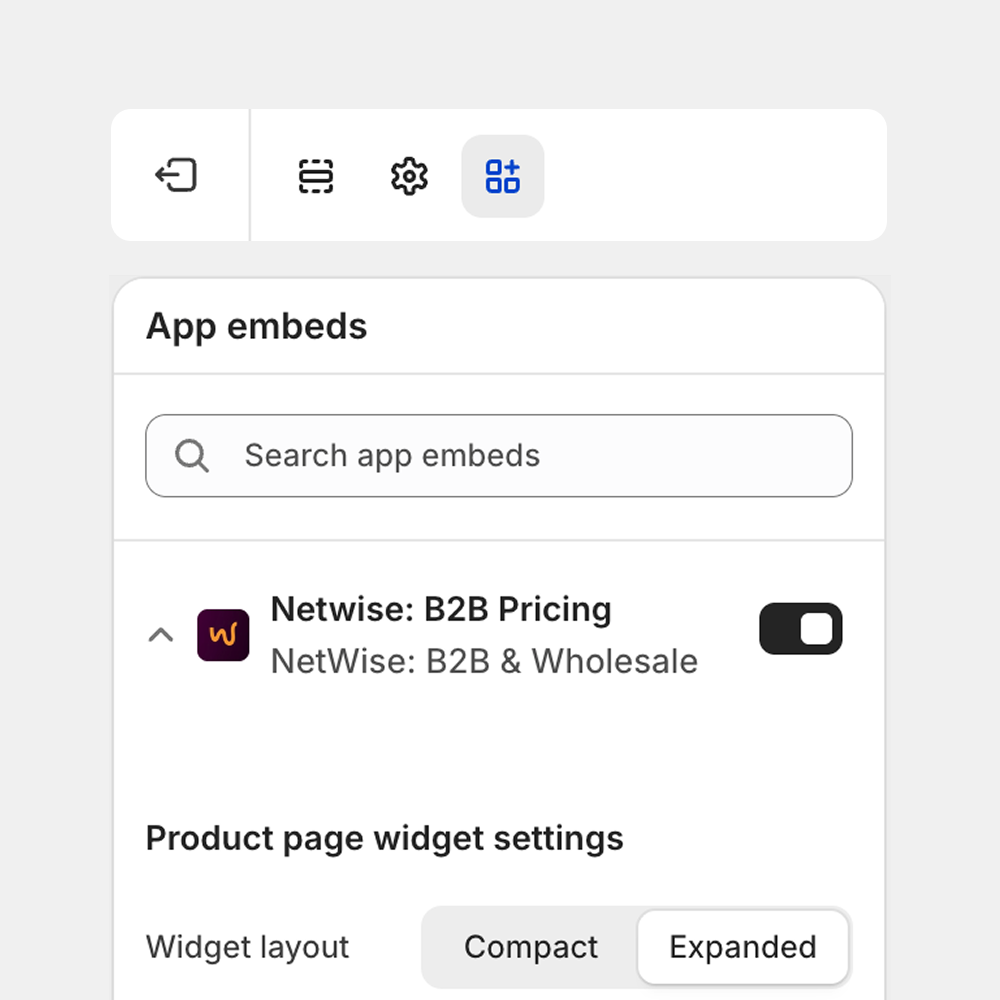 Enable Storefront Widget